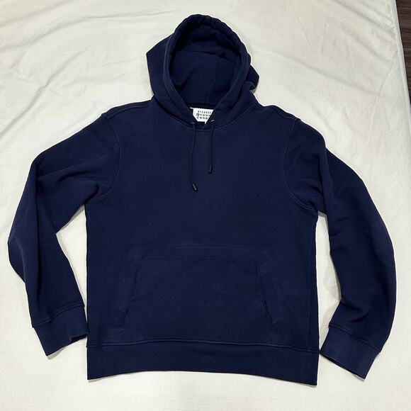 Rare Maison Margiela Navy Hoodie 46 Made in Italy - Picture 13 of 13